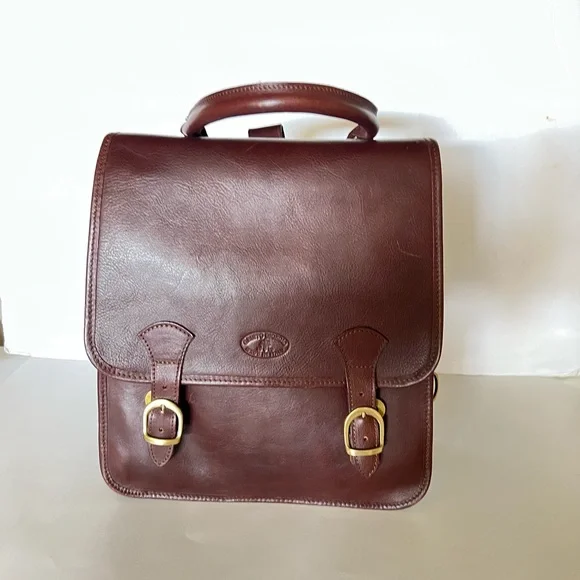 Vintage GRUPPO GIORGIO 1966 Made in Italy Brown Leather Convertible Backpack - Picture 4 of 16